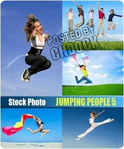 Jumping people 5 - Stock Photo