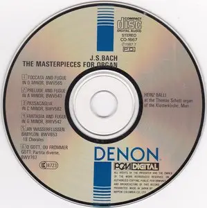 J.S. Bach - The Masterpieces for Organ - Heinz Balli {Denon} (1986)