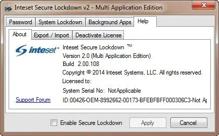 Secure Lockdown 2.0 Build 2.00.108 Multi Application Edition