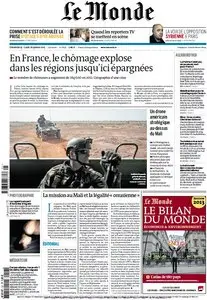 Le Monde et Suppléments du Dimanche 27 et Lundi 28 Janvier 2013