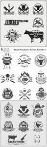 Vectors - Meat Products Retro Labels 2