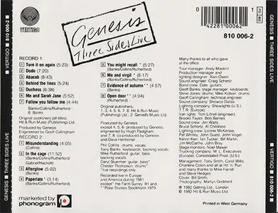 Genesis - Three Sides Live (1982, later 80's West German CD Version)