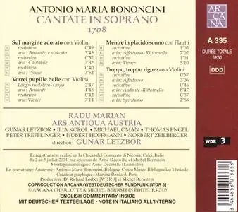 Gunar Letzbor, Radu Marian, Ars Antiqua Austria - Antonio Maria Bononcini: Cantate in Soprano (2005)