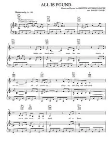All Is Found (from Disney's Frozen 2) (End Credit Version) - Jesse Frasure, Kacey Musgraves (Piano-Vocal-Guitar)