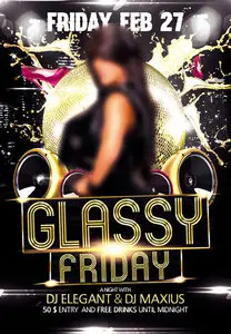 Flyer PSD Template - Glassy Friday