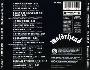 Motörhead - The Best Of (1992) [Roadrunner, RR 9125 2]