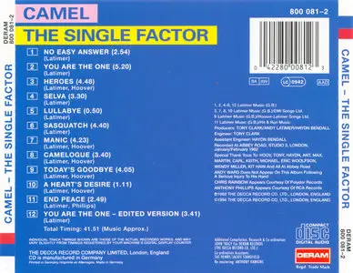 Camel - The Single Factor (1982) [Deram 800 081-2]