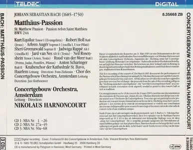 Nikolaus Harnoncourt, Concertgebouw Orchestra, Amsterdam - Johann Sebastian Bach: Matthäus-Passion (2000)