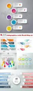 Vectors - Infographics with World Map 42