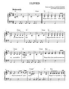 I Lived - OneRepublic (Easy Piano)