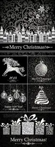Black Christmas Backgrounds Vector