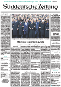 Süddeutsche Zeitung vom Montag, 12. Januar 2015