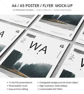 GraphicRiver - A4 / A5 / Poster / Flyer Mockup