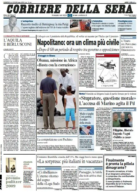 Il Corriere della Sera (12-07-09)