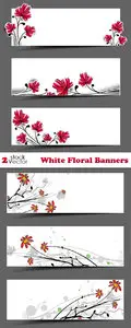 Vectors - White Floral Banners