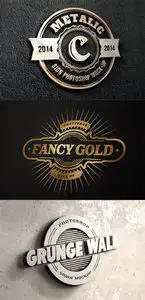3 Photorealistic Logo Mock up Templates Vol 2
