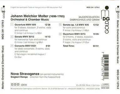 Johann Melchior Molter - Nova Stravaganza / Rampe - Orchestral & Chamber Music (2004, MDG "Gold" # 341 1279-2) [RE-UP]