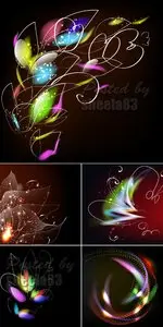 Abstract Flowers Backgrounds Vector 2