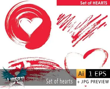 Set of hearts
