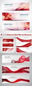 Vectors - Abstract Red Waves Banners