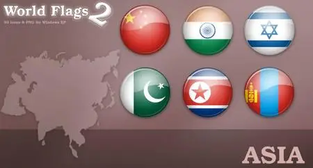 World Flags Icon Set 2 - Asia