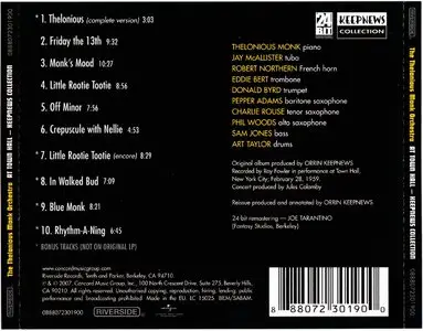 The Thelonious Monk Orchestra - At Town Hall (1959) {2007 Riverside} [Keepnews Collection Complete Series] (Item #14of27)