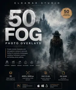 Eldamar Studio -  50 Fog Photo Overlays for Photoshop
