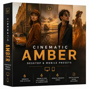 Cinematic Amber - Desktop and Mobile Lightroom Presets