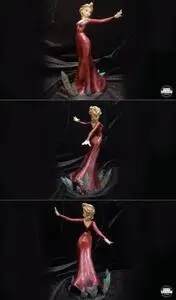 Elsa Purple Dress  3D Print