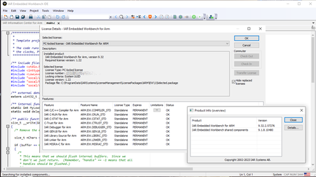 IAR Embedded Workbench for ARM version 9.32.2 (57414)