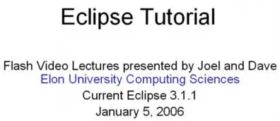 Eclipse Tutorial