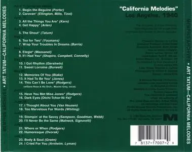 Art Tatum - California Melodies - Los Angeles, 1940 (1994) {Memphis Archives MA7007)