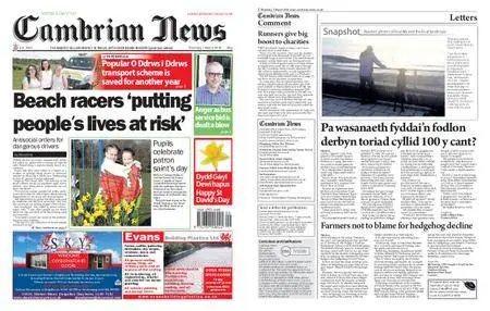Cambrian News Arfon & Dwyfor – 02 March 2018
