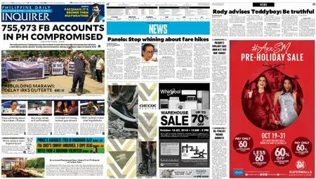 Philippine Daily Inquirer – October 19, 2018