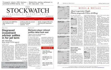 Stockwatch - Canada Daily – March 26, 2018