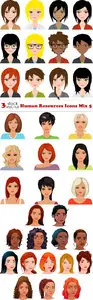 Vectors - Woman Faces Avatars 2