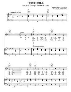 Pecos Bill - Roy Rogers, Tex Ritter (Piano-Vocal-Guitar)