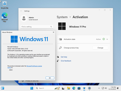 Windows 11 Pro 23H2 Build 22631.2715 (No TPM Required) Preactivated Multilingual November 2023