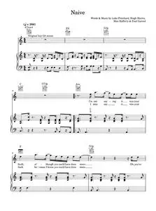 Naive - The Kooks (Piano-Vocal-Guitar (Piano Accompaniment))