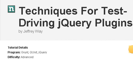 Tutsplus - Techniques For Test-Driving jQuery Plugins (2012)