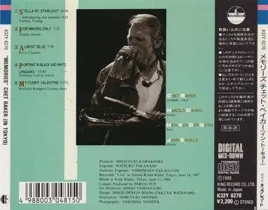 Chet Baker - Memories - Chet Baker In Tokyo (1987) {King Record Japan K32Y-6270}