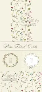 Retro Floral Backgrounds Vector