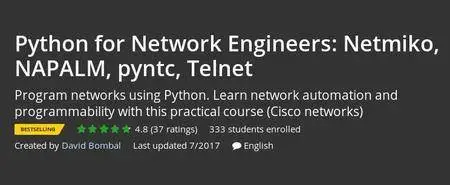 Udemy - Python for Network Engineers: Netmiko, NAPALM, pyntc, Telnet