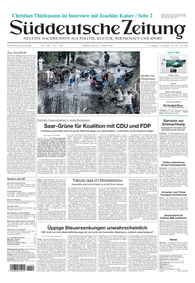 Sueddeutsche Zeitung vom 12.10.2009