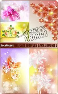 Delicate flowers background 3 - Stock Vector