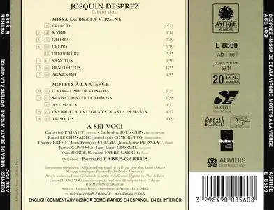 A Sei Voci - Josquin Desprez: Missa de Beata Virgine; Motets a la Vierge (1996)