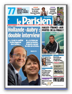 Le Parisien + Cahier Paris du Samedi 15 Octobre 2011