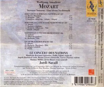 Jordi Savall & Le Concert Des Nations - Mozart - Serenate Notturne (2005) {Alia Vox AV9846}