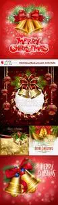 Vectors - Christmas Backgrounds with Bells