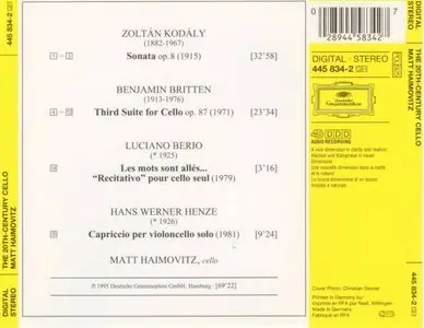 Matt Haimovitz - The 20th Century Cello (1995)